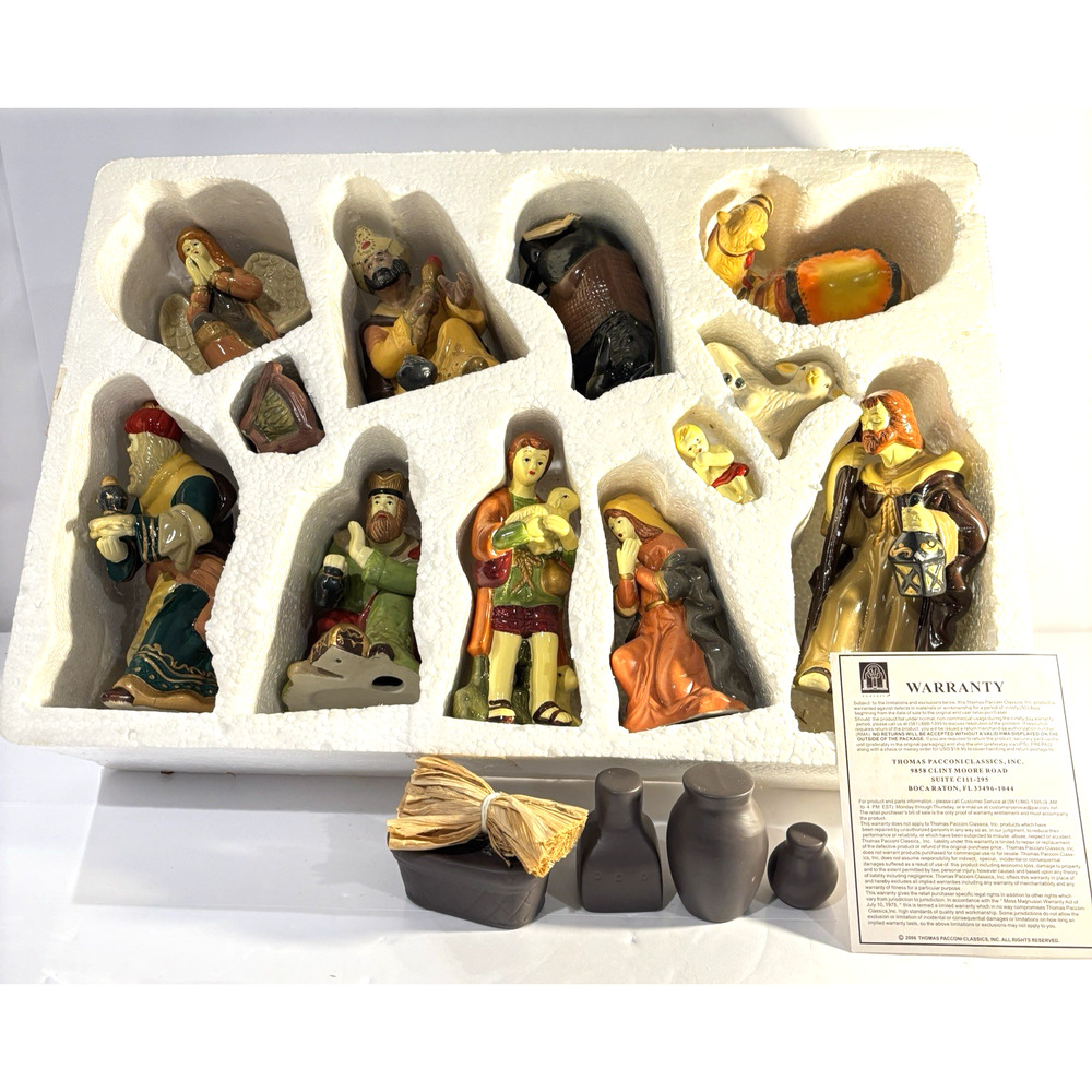 Thomas Pacconi Nativity Scene QVC Hand Painted Set Vintage 2006 No Manger